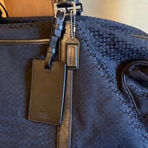 Coach Men's Black Canvas & Leather accents Duffel Bag